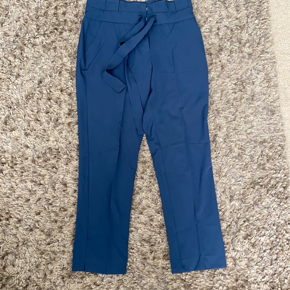 Paper bag waistline dress pants